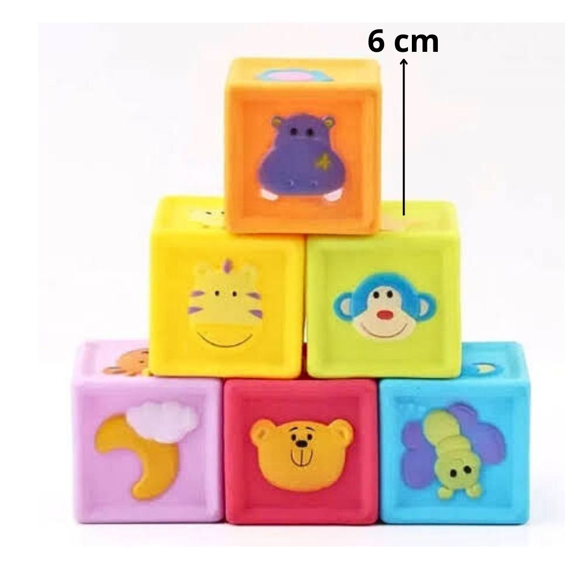 GENERICO - JUGUETE BLOQUES DE GOMA PARA BEBES DIDACTICO CUBOS DE BAÑO