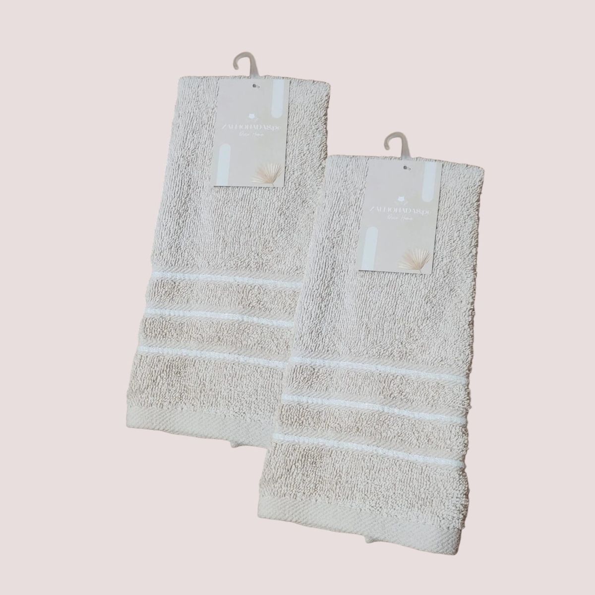 GENERICO - Set de Toallas para Rostro Bordado Bohemio 30x50 - Beige