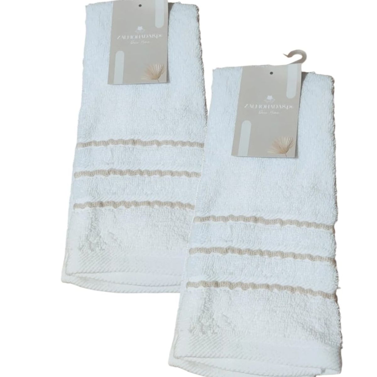 GENERICO - Set toallas para rostro bordado Bohemio 30x50 - Blanco