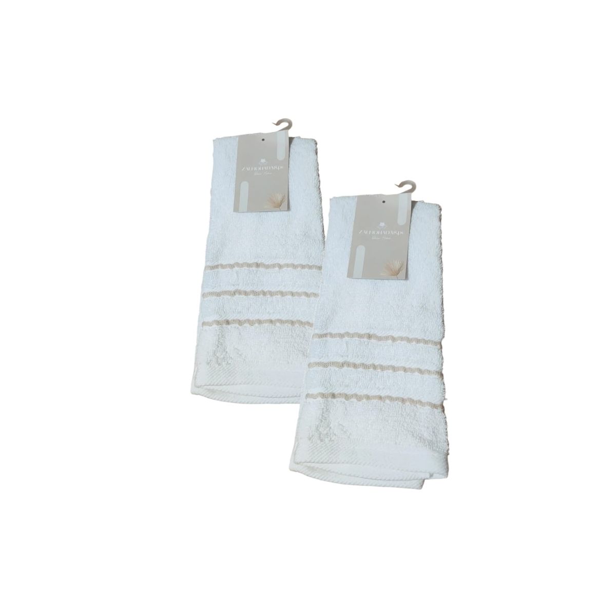 GENERICO - Set toallas para rostro bordado Bohemio 30x50 - Blanco