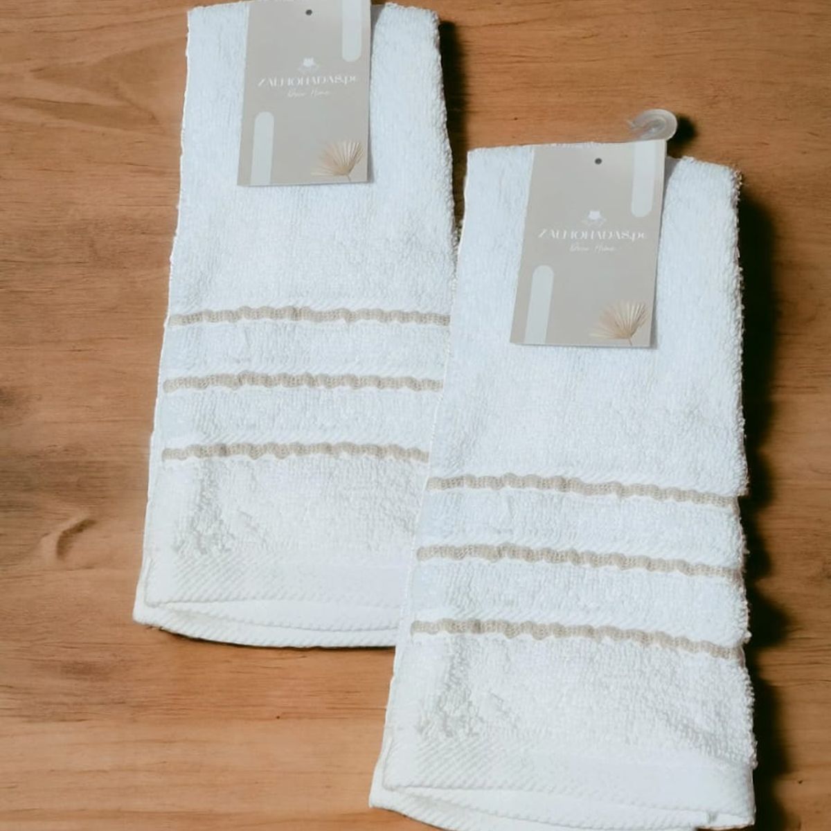 GENERICO - Set toallas para rostro bordado Bohemio 30x50 - Blanco