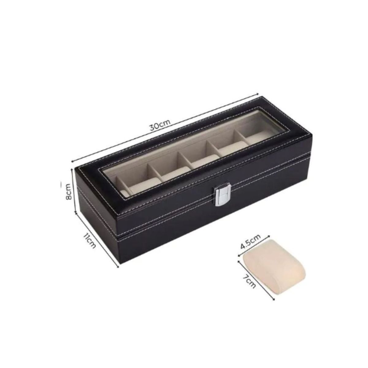 GENERICO - Caja Porta Relojes Ecocuero Seis Espacios