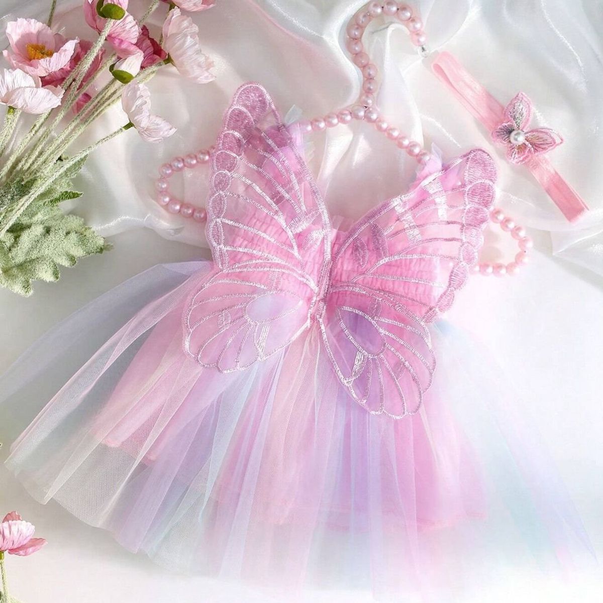 GENERICO - VESTIDO PARA BEBE   ( VESTIDO + VINCHA )