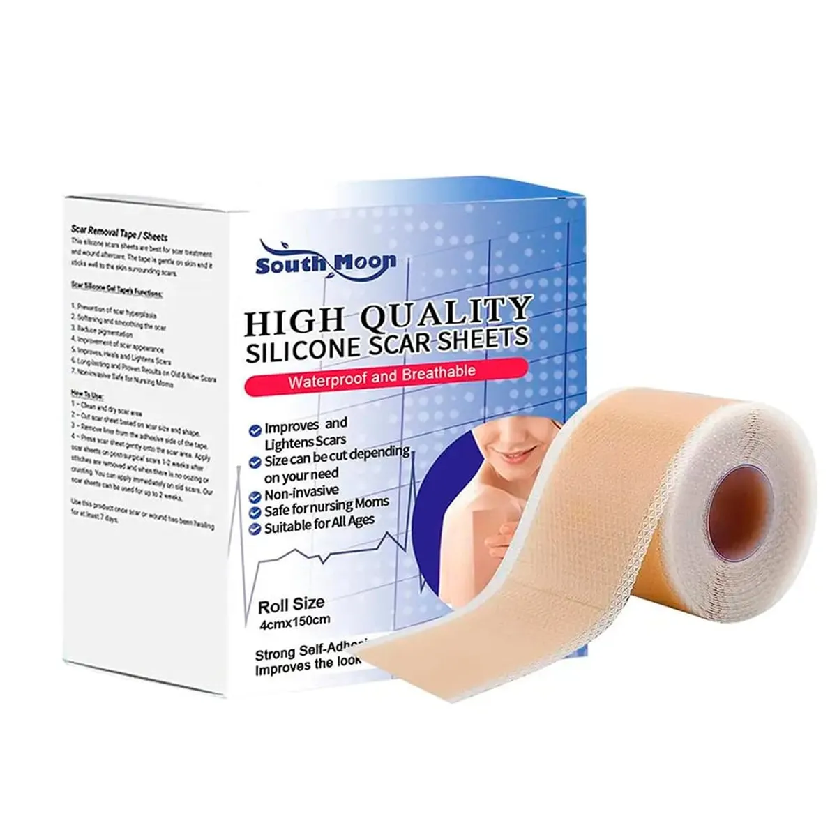 GENERICO - Parches Gel De Silicona Médica Reusables Cicatrices Cirugia SOUTH MOON