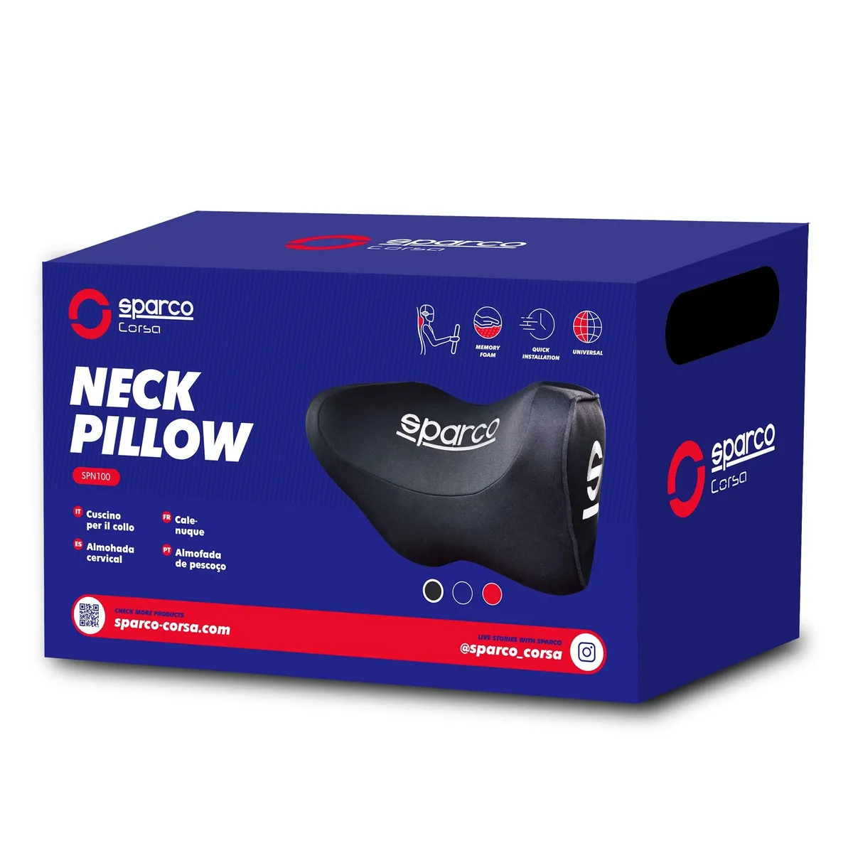 SPARCO - Almohada de Cuello Ergonómica Sparco Tecnología CFC avanzada