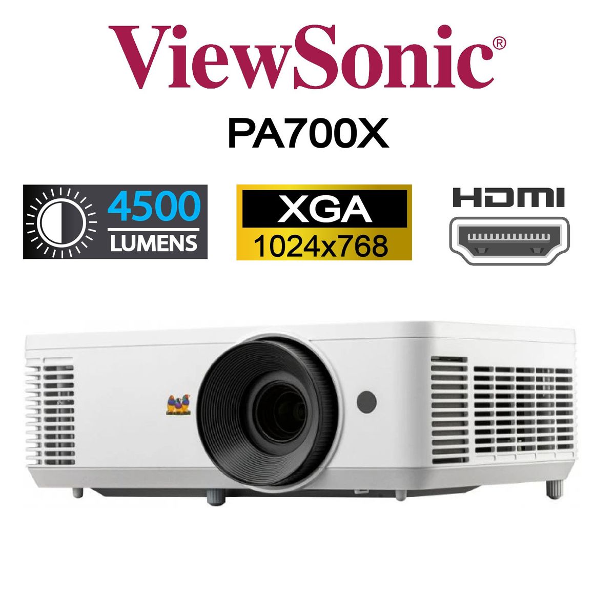 VIEWSONIC - Proyector VIEWSONIC  PA700X XGA 4500 LUMENS 1024x768