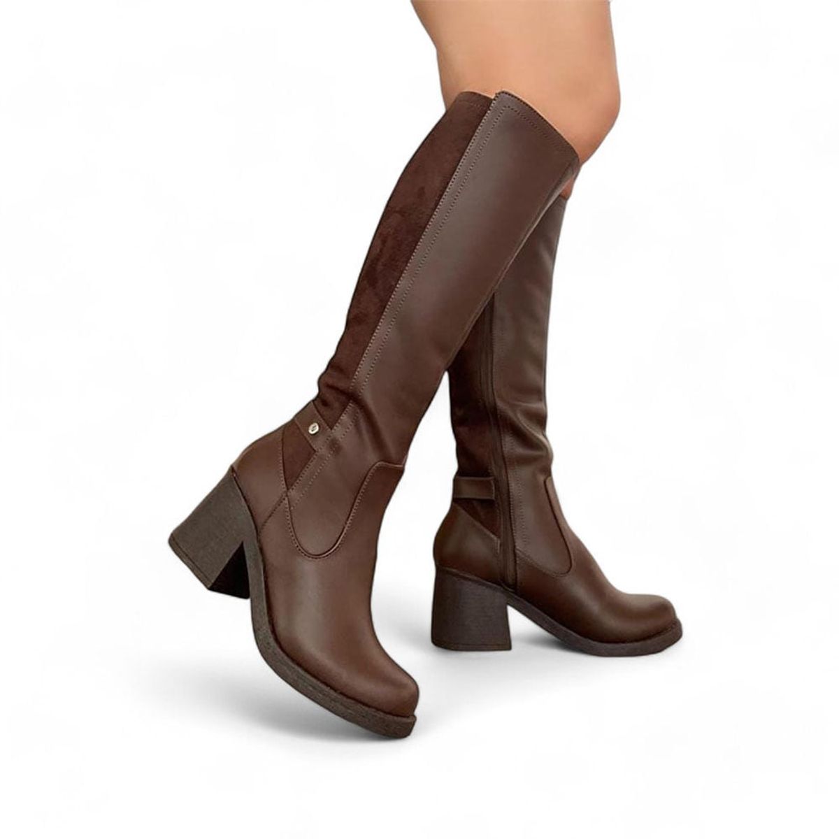 GENERICO - Bota Mujer Vestir Caña Alta Invierno Taco 5 2086L-70 Color Marron