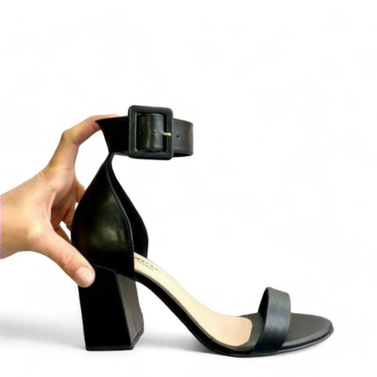 GENERICO - Sandalia Mujer Casual Taco 7 Punta Redonda 2086L-55 Color Negro