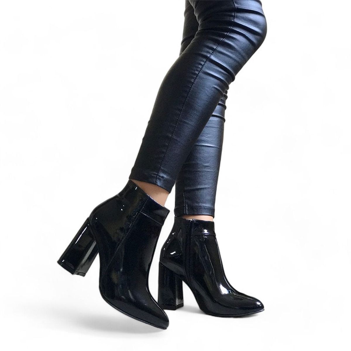 GENERICO - Botin Mujer Taco 9 Charol 2086L-60 Color Negro