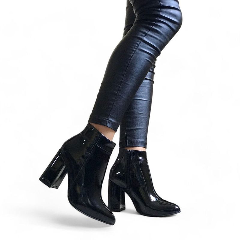 GENERICO - Botin Mujer Taco 9 Charol 2086L-60 Color Negro