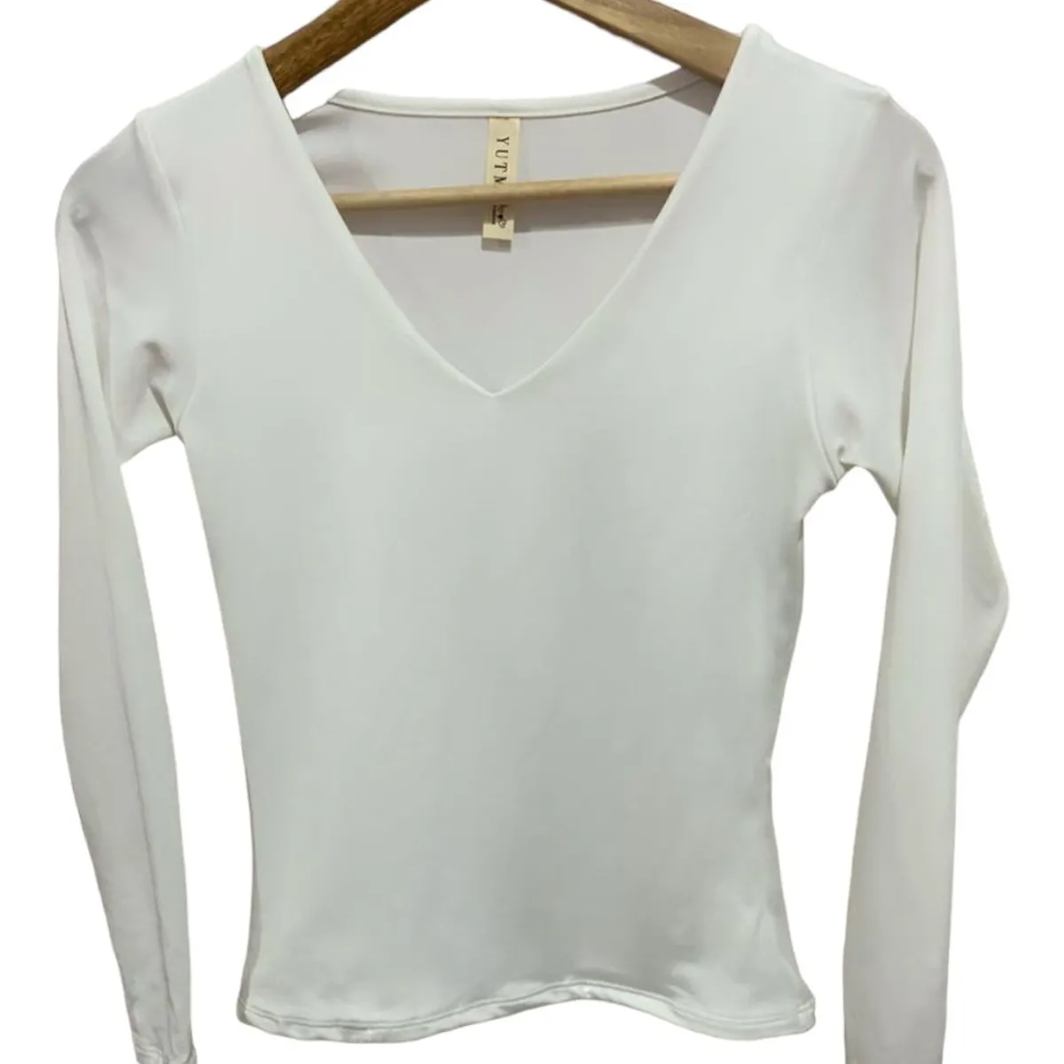 VARIOS - Blusa Blanca en cuello V mujer