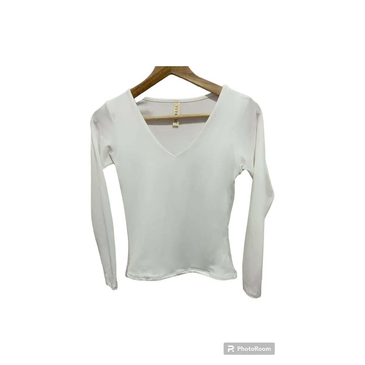 VARIOS - Blusa Blanca en cuello V mujer