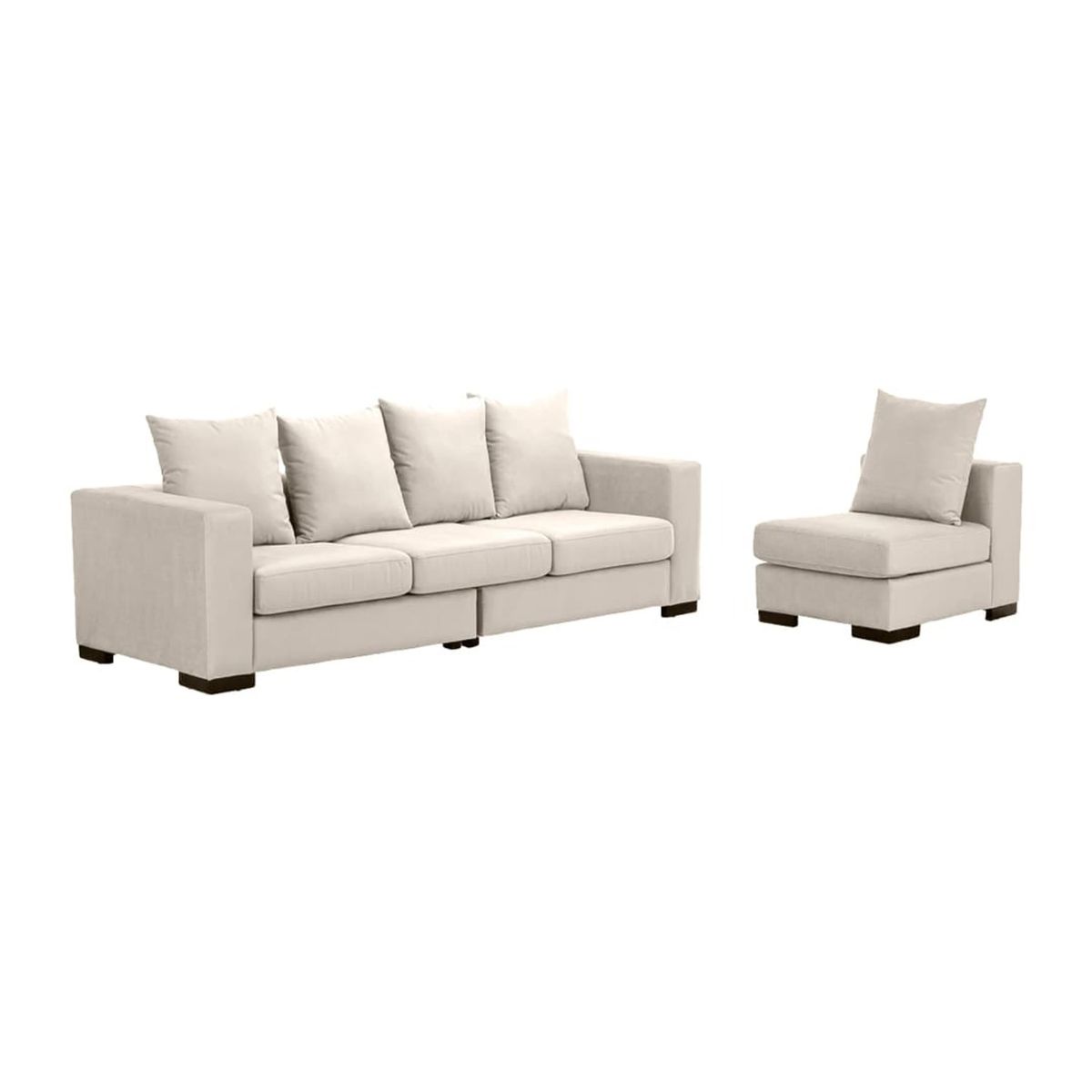 GENERICO - Juego de Sala New York 3-1 Beige Claro