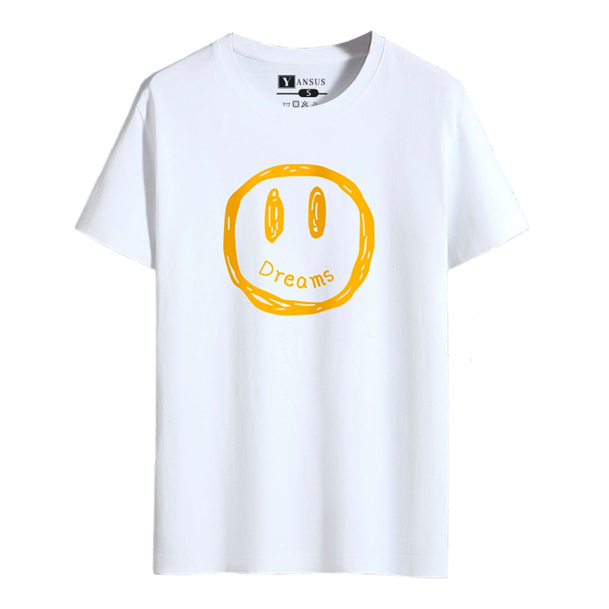 YANSUS - Polo Hombre Yansus Negro Estampado Cara Feliz