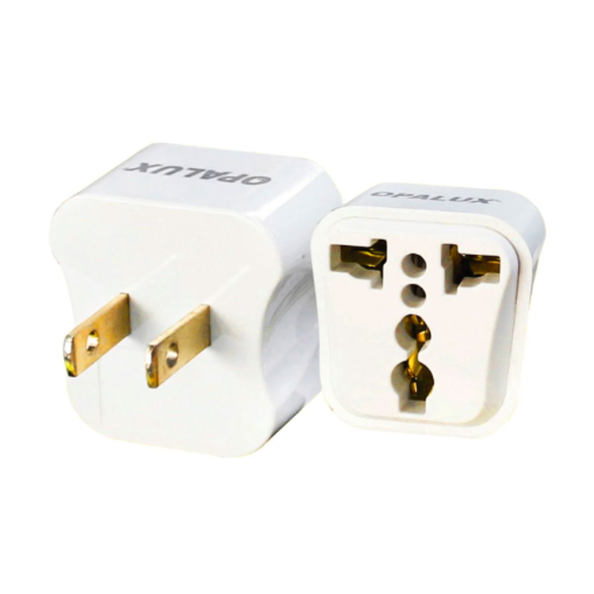 OPALUX - Adaptador Enchufe con Toma Tierra Espiga Plana OP-603-A3 OPALUX