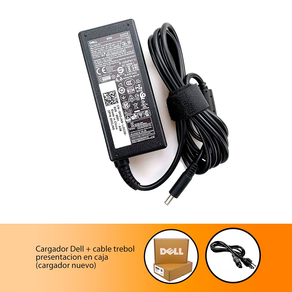 DELL - Cargador Dell Inspiron 19v 3-34a 65w Punta Fina