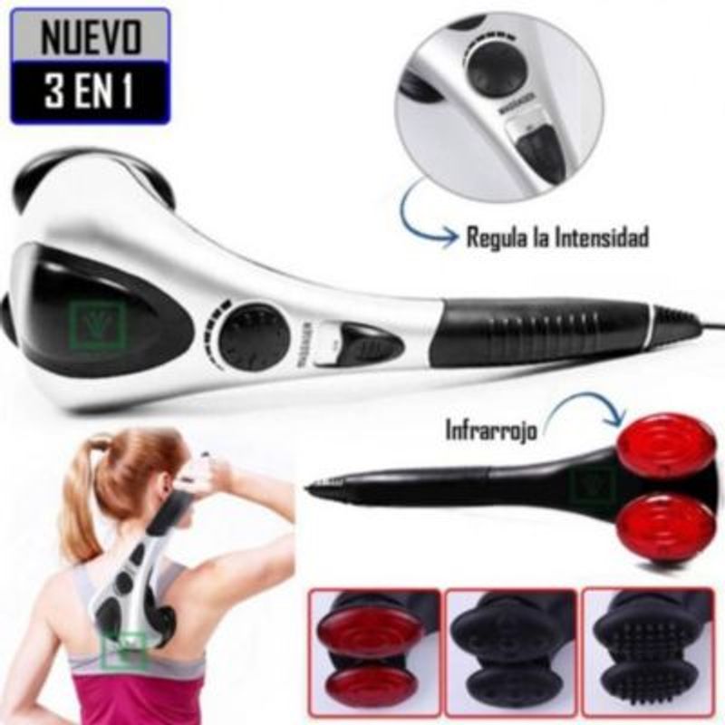 GENERICO - Masajeador Profesional 2 Cabezales Infrarrojo+ Accesorios