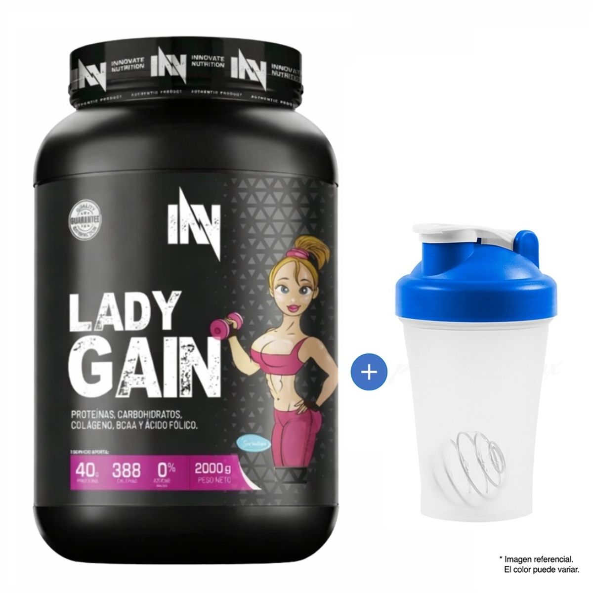 INN INNOVATE NUTRITION - LADY GAIN 2KG INN VAINILLA + SHAKER