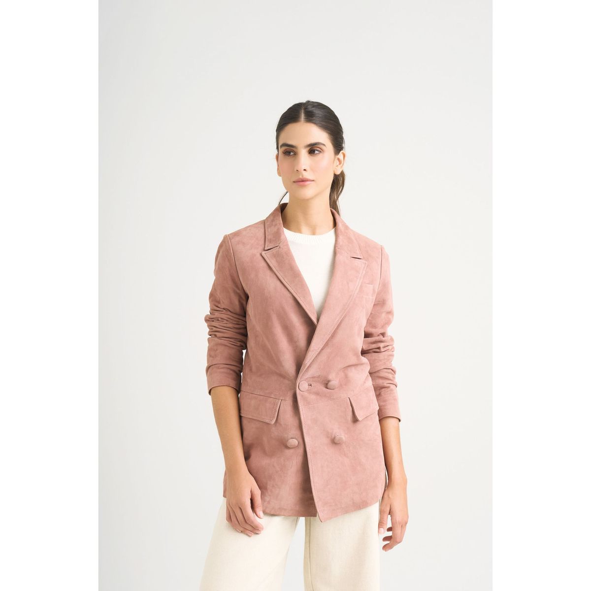 VELEZ - Vélez Blazer En Gamuza Ovina Para Mujer Zarzamora Mora