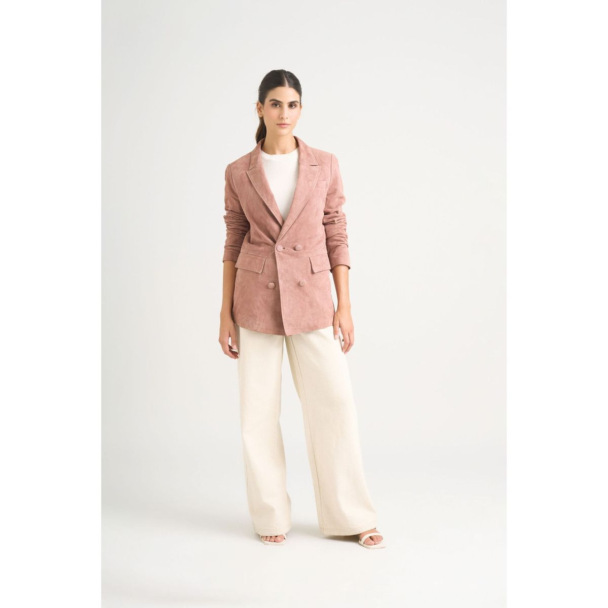 VELEZ - Vélez Blazer En Gamuza Ovina Para Mujer Zarzamora Mora