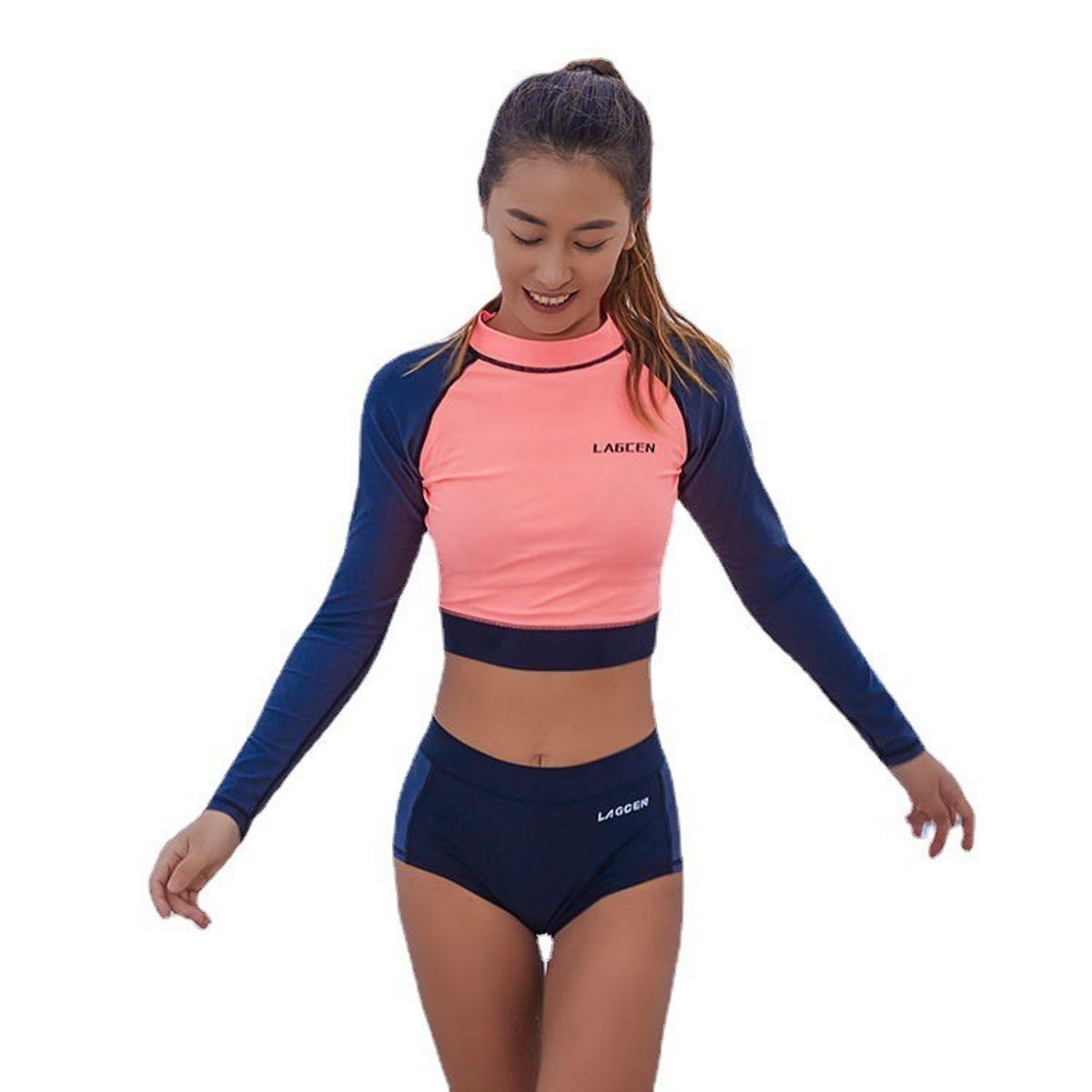 GENERICO - TRAJE DE BAÑO MANGA LARGA  2 PIEZAS CON UPF50+