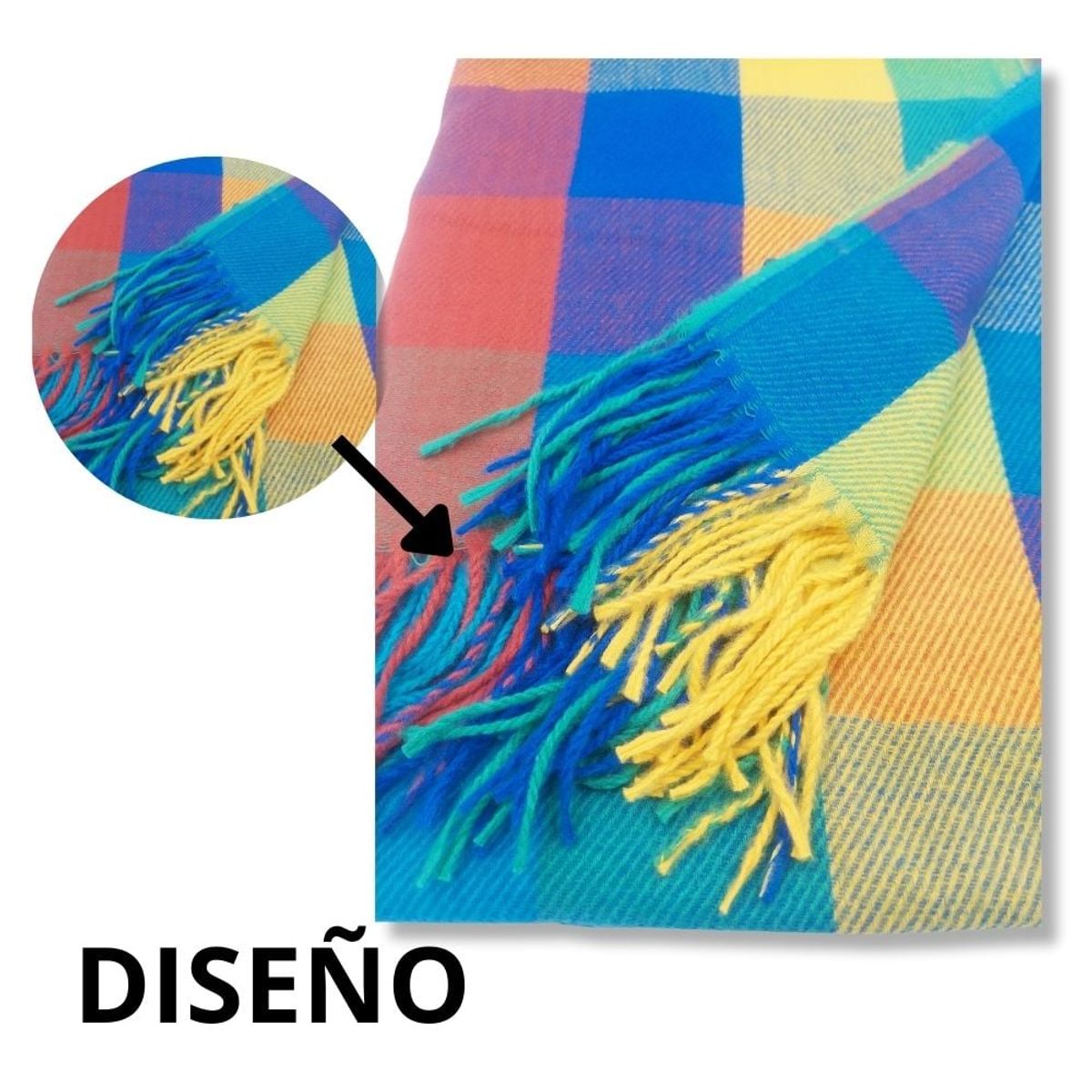 GENERICO - Maxi Bufanda Mujer Verde y Amarillo