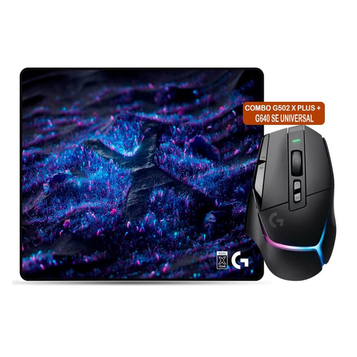 LOGITECH - combo Logitech G G502 X Plus Y Mouse Pad G640 Se Negro L