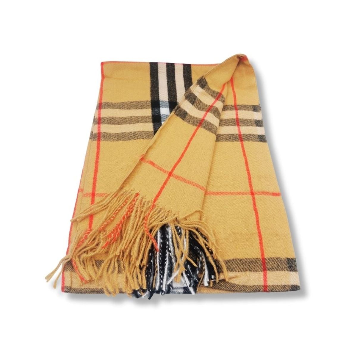 GENERICO - Maxi Bufanda Mujer Mostaza y Negro