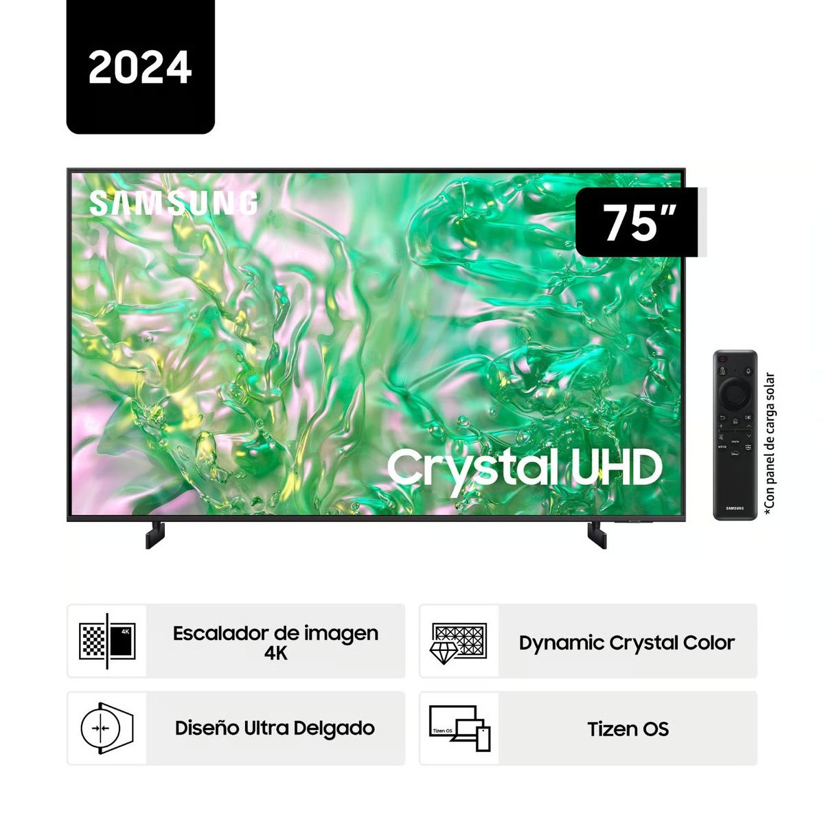 SAMSUNG - Televisor Samsung 75 Crystal Uhd DU8000 4k Tizen Os Smart Tv (2024)