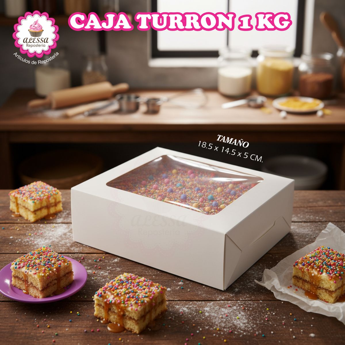 GENERICO - 100 Cajas de Turron de 1 Kilo para Repostería