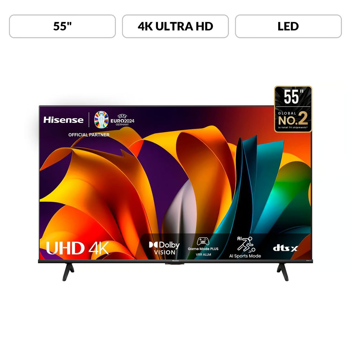 HISENSE - Televisor Hisense 55'' UHD TV 4K SMART 55A6N 2024 VIDAA DOLBY VISION HDR