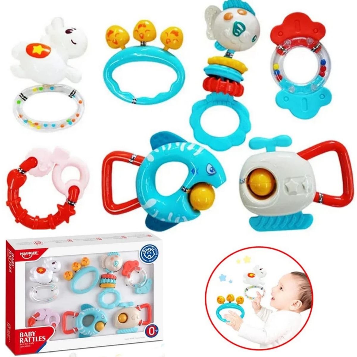 HUANGER - Kit Mordedor Sonajero x 7 Piezas HE0131