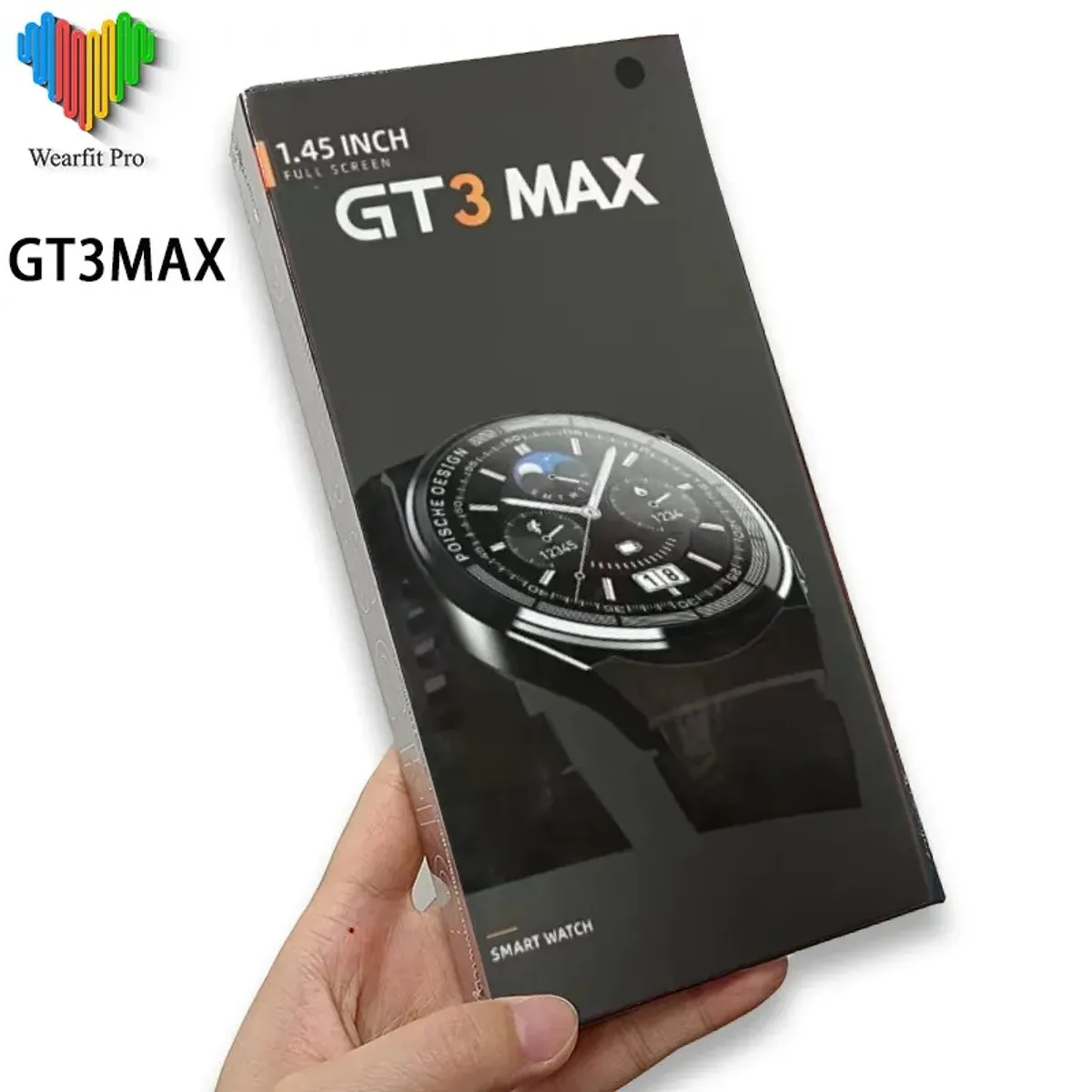 GENERICO - SMARTWATCH  GT3 MAX CON 3 CORREAS COLOR NEGRO.