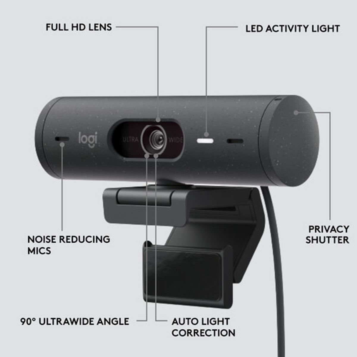 LOGITECH - Logitech Brio 500 Full HD Webcam - Grafito