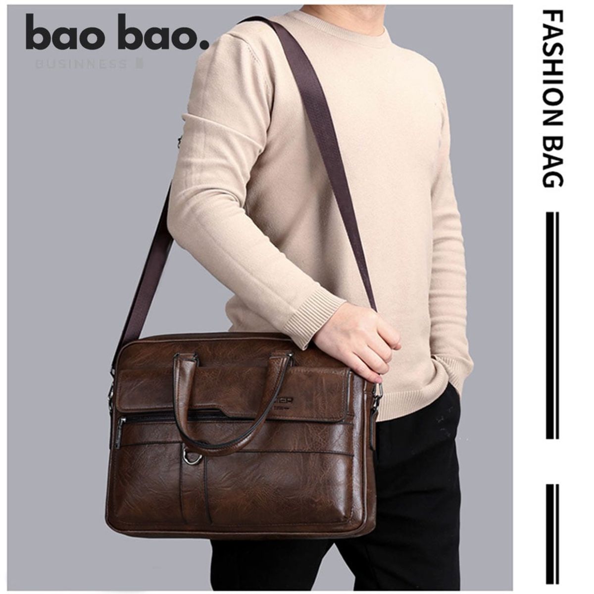 GENERICO - Maletin de Cuero para Hombre Bolso Ejecutivo Portafolio Weixier Café