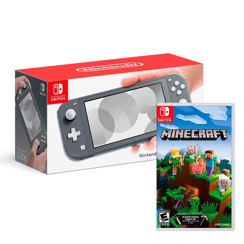 NINTENDO - Consola Nintendo Switch Lite Gris + Minecraft