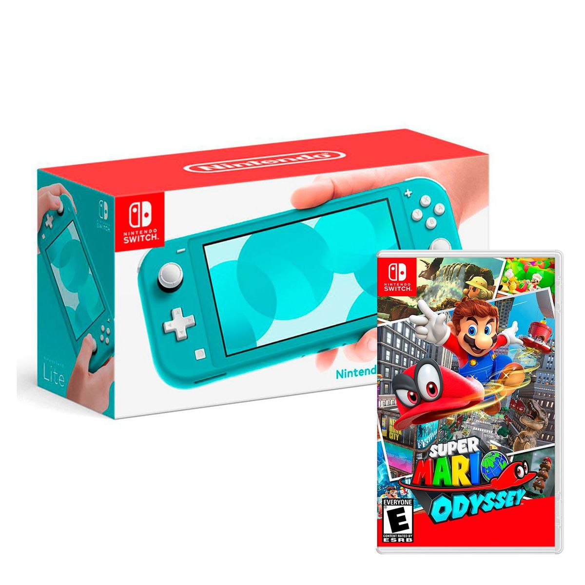 NINTENDO - Consola Nintendo Switch Lite Turqueza + Super Mario Odyssey