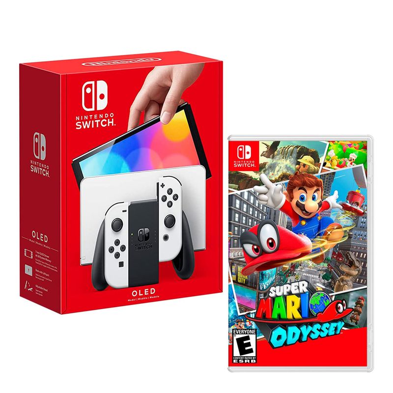 NINTENDO - Consola Nintendo Switch Modelo Oled Blanco + Super Mario Odyssey