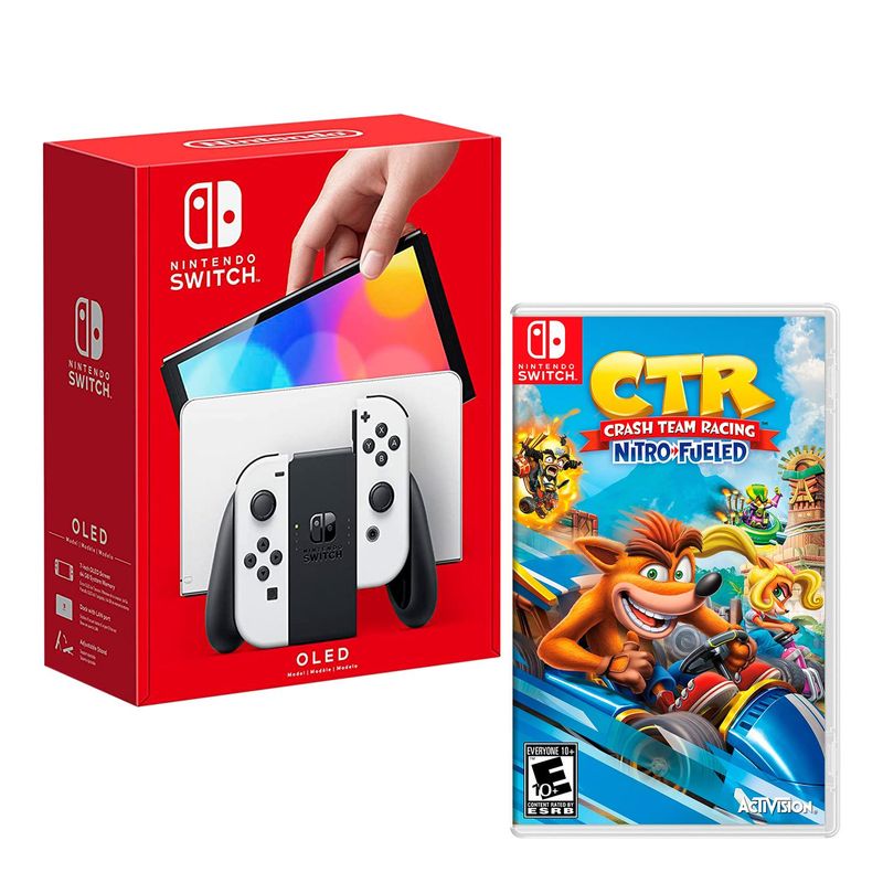 NINTENDO - Consola Nintendo Switch Modelo Oled Blanco + Crash team Racing