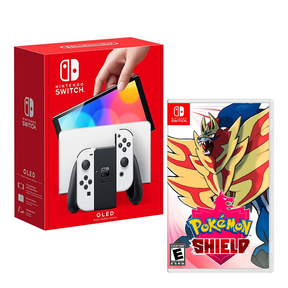 NINTENDO - Consola Nintendo Switch Modelo Oled Blanco + Pokemon Shield