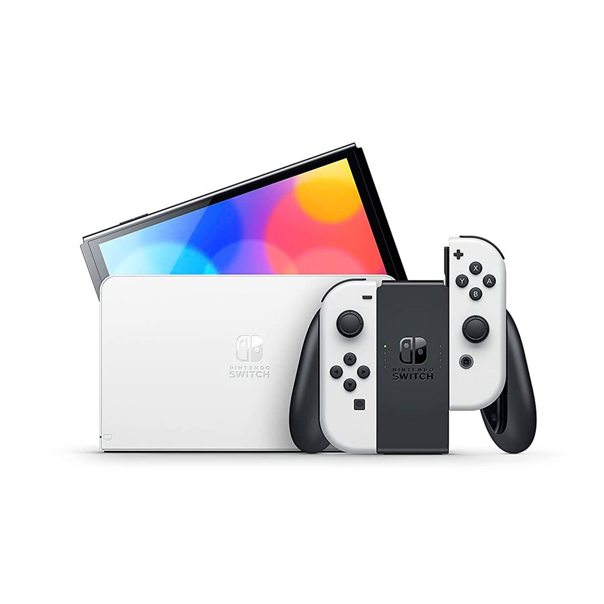 NINTENDO - Consola Nintendo Switch Modelo Oled Blanco + Joy Con Azul Amarillo