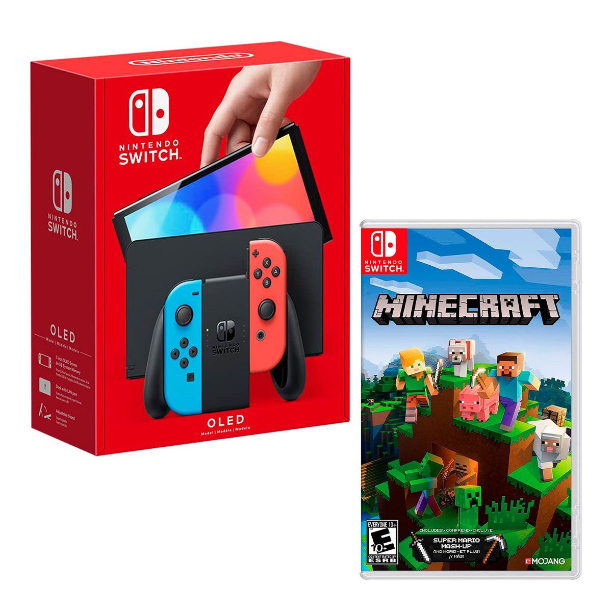 NINTENDO - Consola Nintendo Switch Modelo Oled Neon + Minecraft
