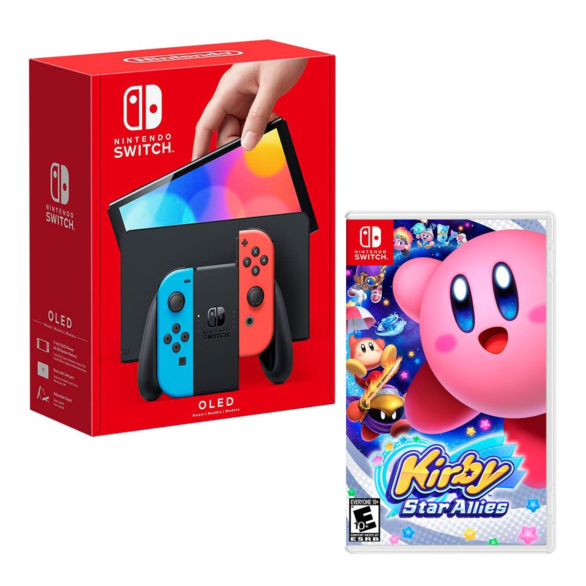 NINTENDO - Consola Nintendo Switch Modelo Oled Neon + Kirby Star Allies