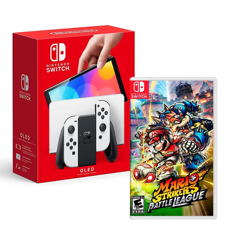 NINTENDO - Consola Nintendo Switch Oled Blanco + Mario Strikers