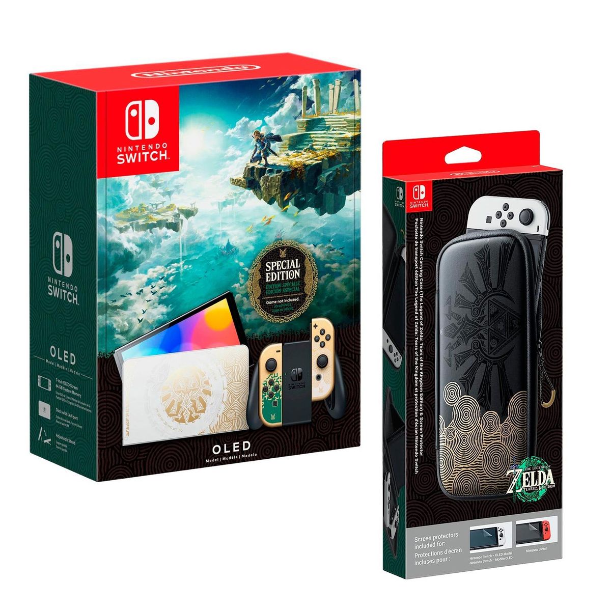 NINTENDO - Consola Nintendo Switch Oled Zelda Tears Of The Kingdom + Estuche