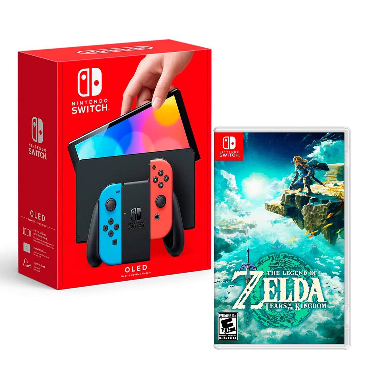 NINTENDO - Consola Nintendo Switch Modelo Oled Neón + Zelda Tears Of The Kingdom