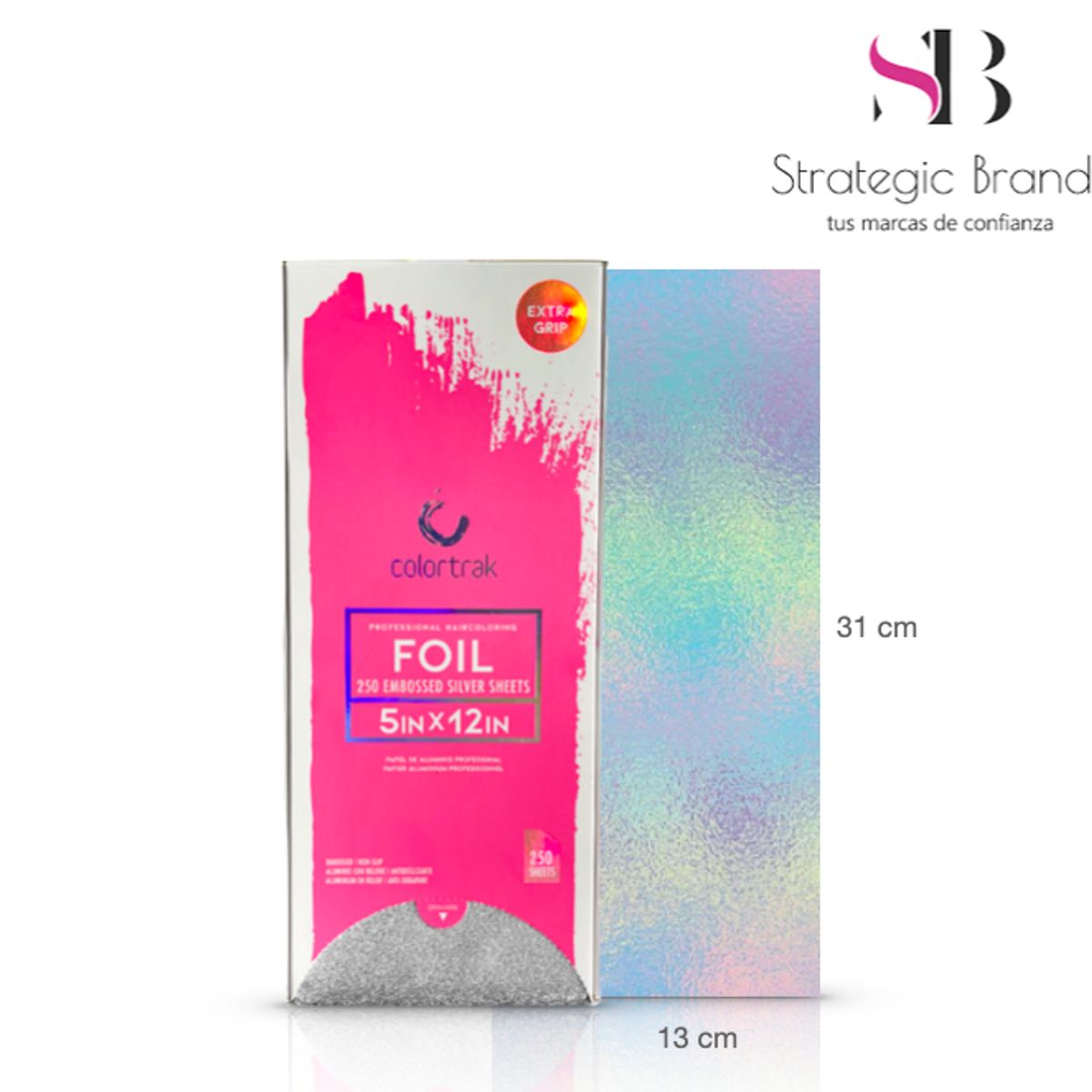 CAYETANA - PAPEL ALUMINIO TEXTURIZADO PROFESIONAL PARA CABELLO 31CMx13CMx15MIC