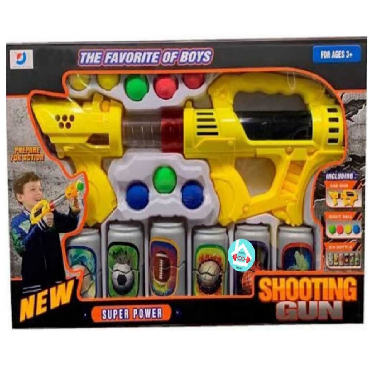 GENERICO - Juguete Pistola Lanza Bolas y Tumba Latas para Niños