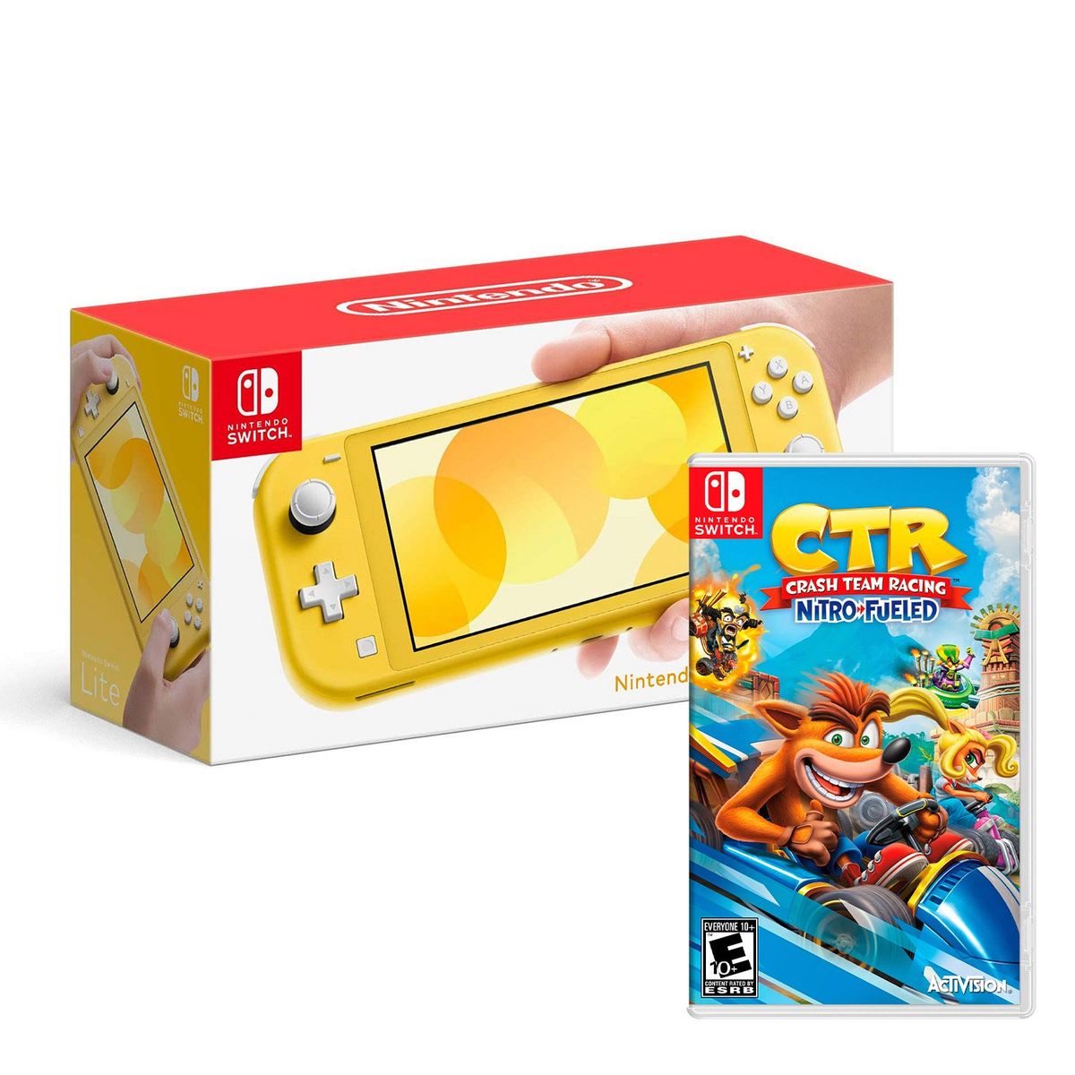 NINTENDO - Consola Nintendo Switch Lite Amarillo + Crash Team Racing