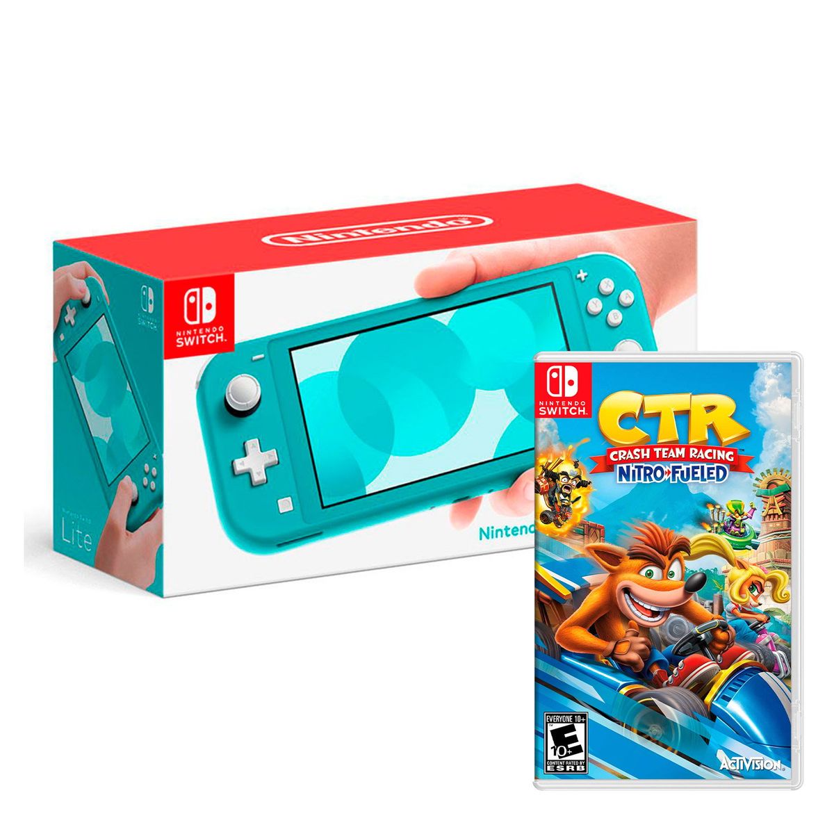 NINTENDO - Consola Nintendo Switch Lite Turqueza + Crash Team Racing
